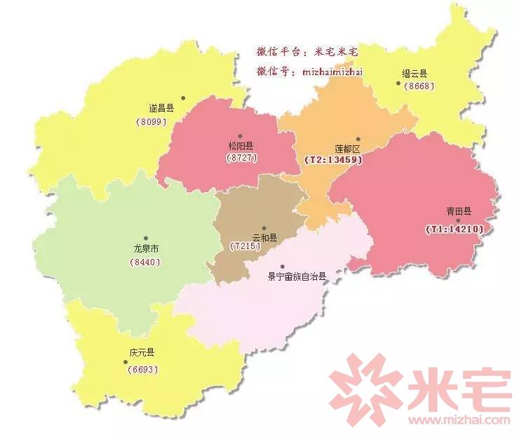 丽水富人区:青田县均价14,210元/平,莲都区均价13,459元/平