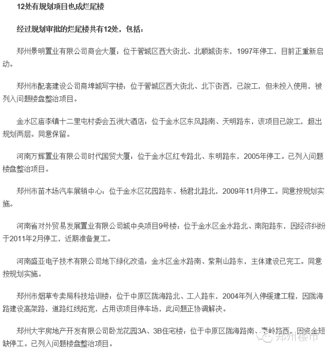 2011年《大河報》曾報道過的“爛尾樓”1