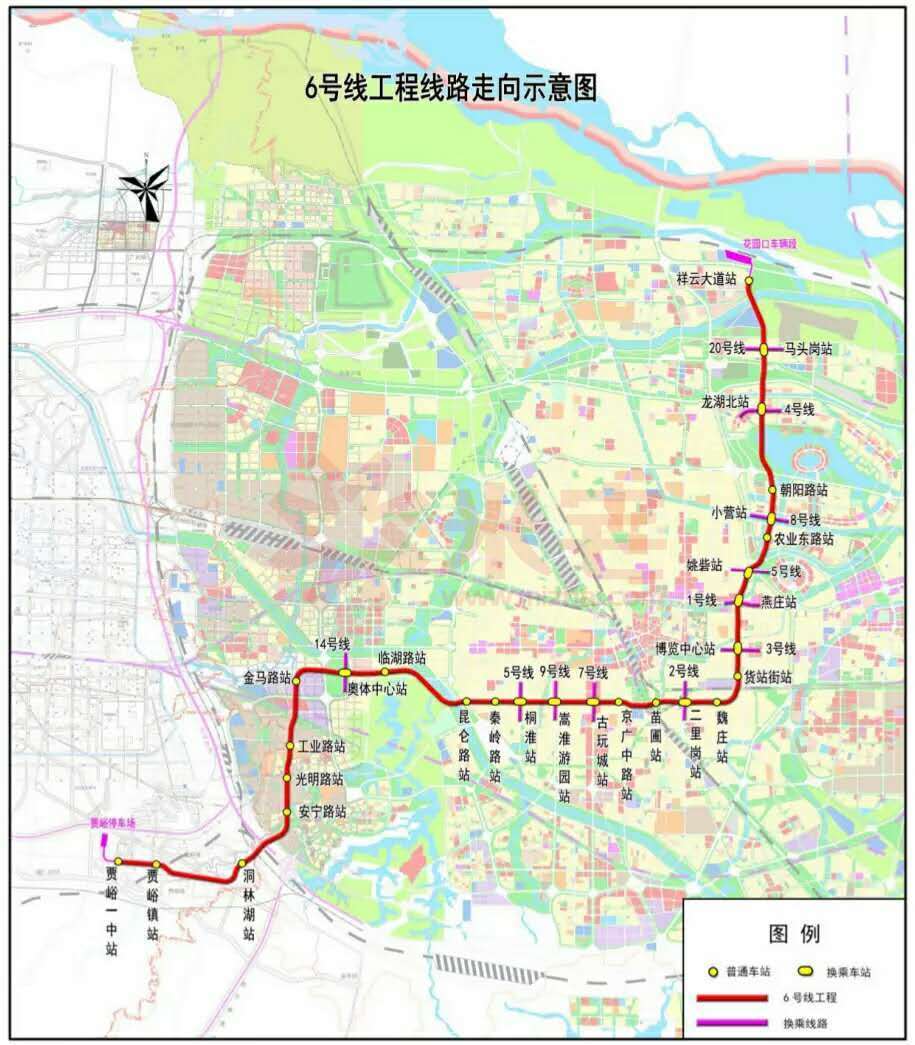 地铁6号线,7号线,8号线地铁分布图,看看你家附近有站点没