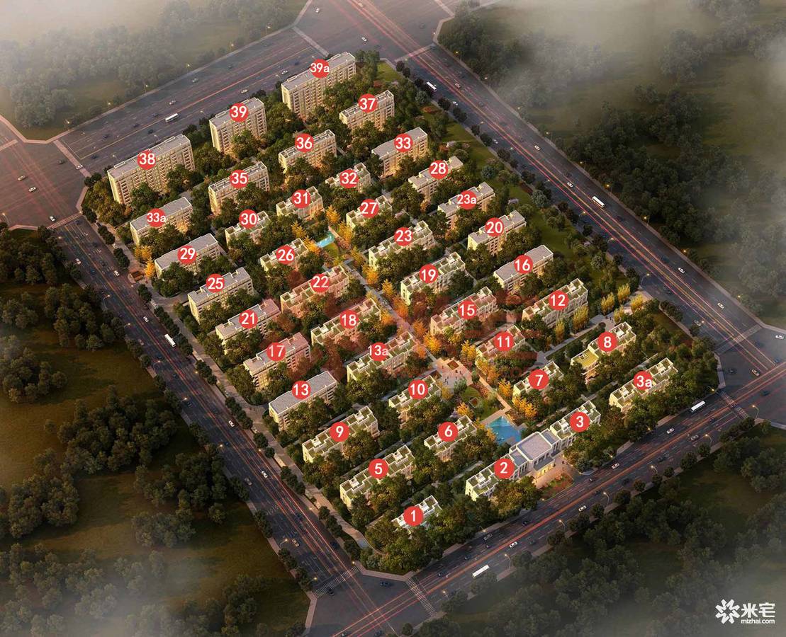 效果图 鸿园梧桐苑楼栋示意图