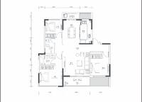 洋房A户型 3室2厅2卫1厨 135.00㎡