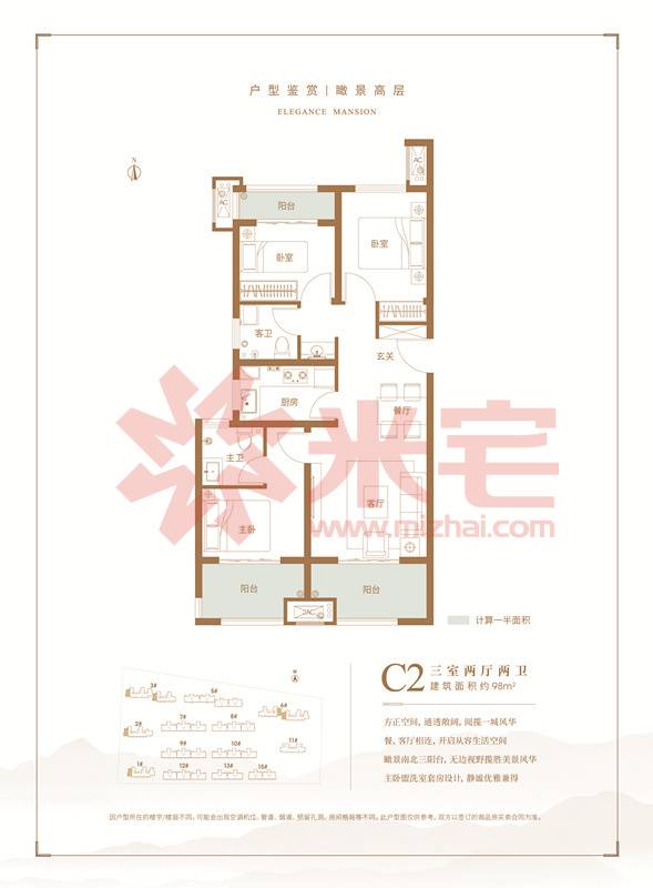 禹洲嘉誉风华户型图, 郑州禹洲嘉誉风华户型图-米宅