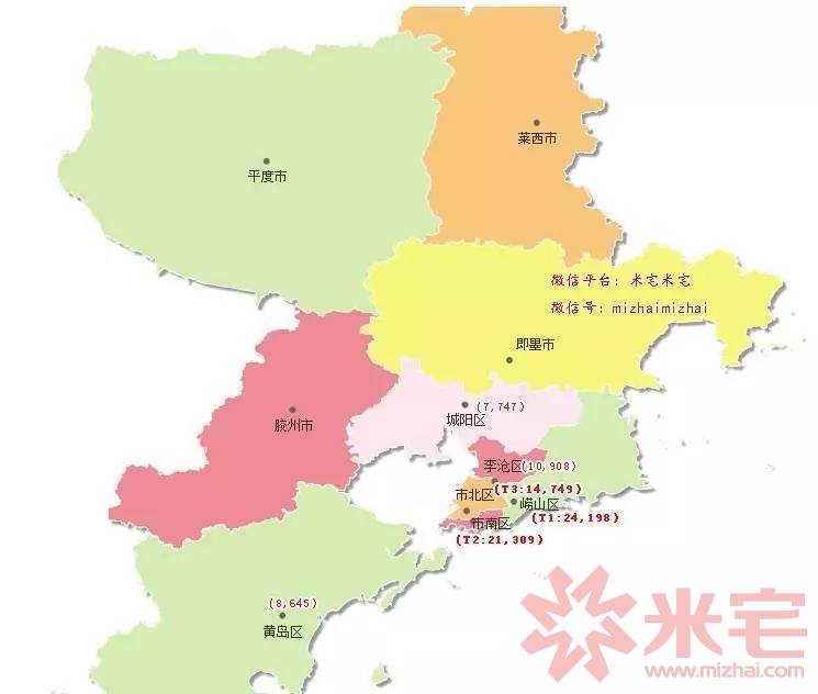 青岛富人区:崂山区均价24,198元/平,市南区均价21,309元/平