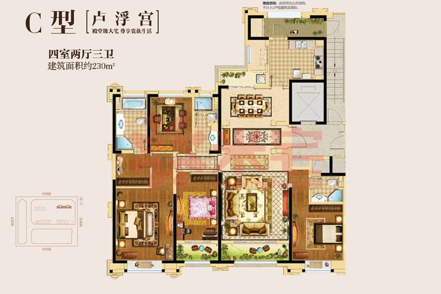 郑州万达中心(万达公馆)户型图, 郑州郑州万达中心(万达公馆)户型图