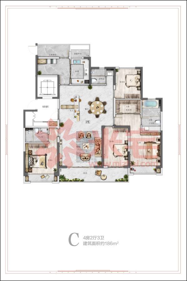 亚新紫藤公馆户型图, 郑州亚新紫藤公馆户型图-米宅郑州站